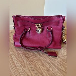 Michael Kors Red Hamilton Leather Purse